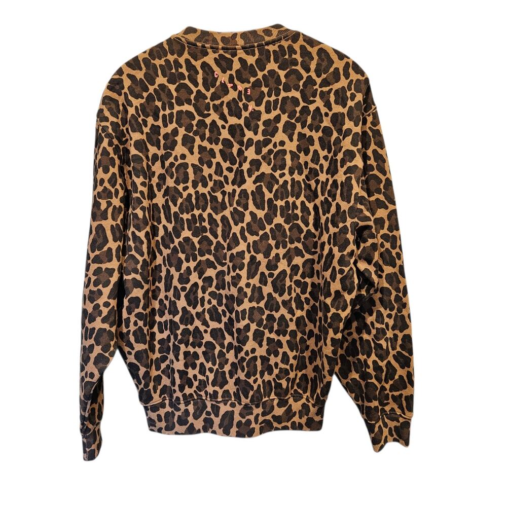 Women's Clare V Oversized Sweatshirt Animal Print Chocolate Double Jag XS - Picture 6 of 16